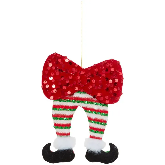 Atmosphera Créateur d'intérieur® Kerstboomversiering in de vorm van een kabouter met rode strik, 16 cm Rouge