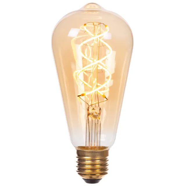 Lucide ST64 - Filament lamp - Ø 6,4 cm - LED 3 StepDim (Memory) - E27 - 1x4,9W 2200K - Amber Transparant