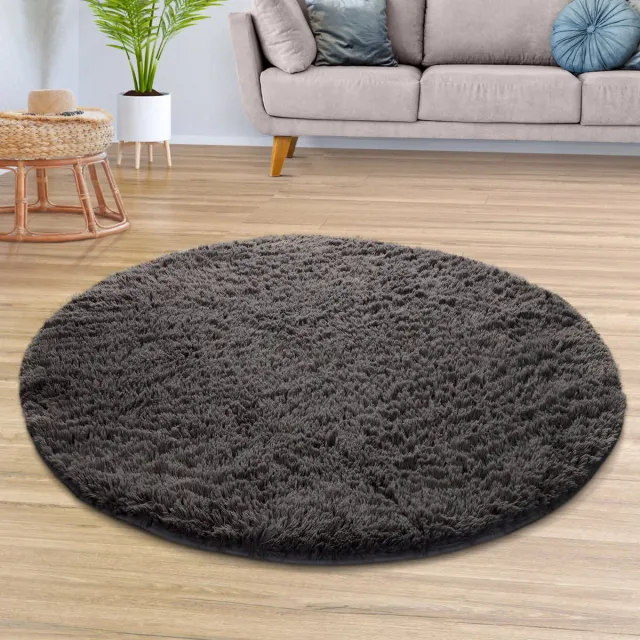 TT Home Tapijt Woonkamer Diepe Pool Lange Pool Zacht Modern Monochroom Design 120 x 120 cm Rechthoek 120 x 120 cm Rechthoek antraciet
