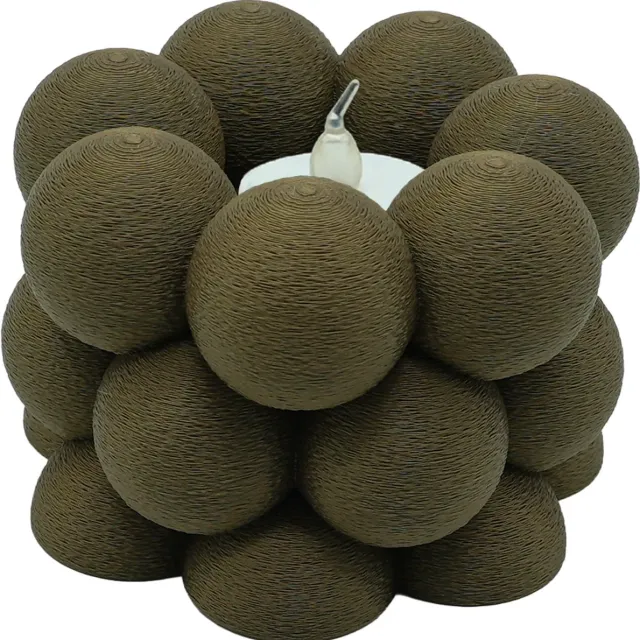 Lovora Waxinelichthouder Bubble Fuzzy - Brons - 3d geprint - Moderne woonaccessoire - Stijlvolle waxinelichthouder