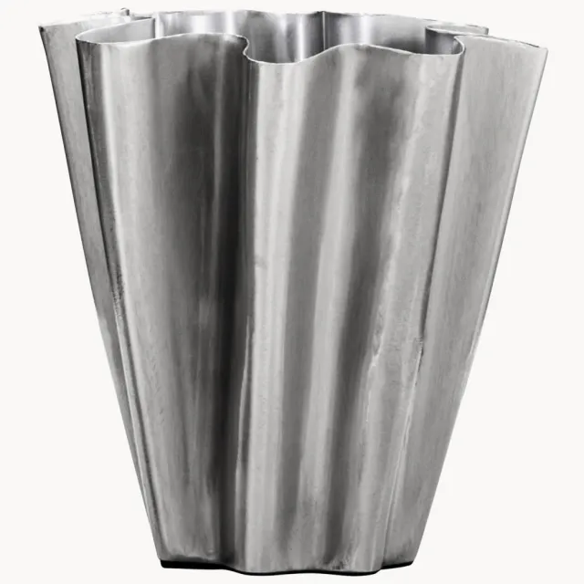 House Doctor Handgemaakte vaas Flood, H 13 cm Zilverkleurig