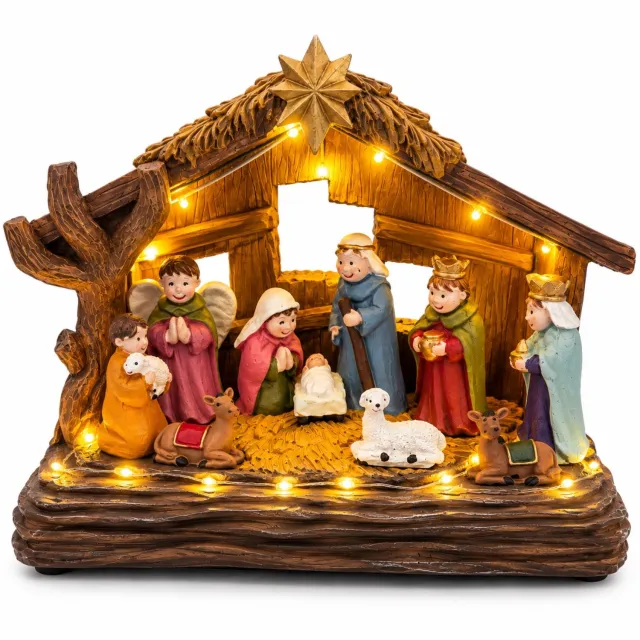 WEB2O Kerststal multicolor 22×10×15 cm voor binnen