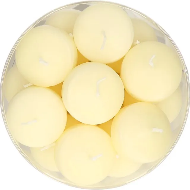 Enlightening Candles 56x Ivoor witte drijfkaarsen 5 cm 4 branduren - Geurloze kaarsen wit - Woondecoraties kaarsen