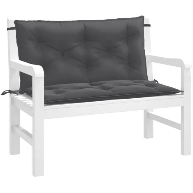 vidaXL Tuinbankkussens 2 st 100x50x7 cm stof gemêleerd antracietkleur Anthraciet