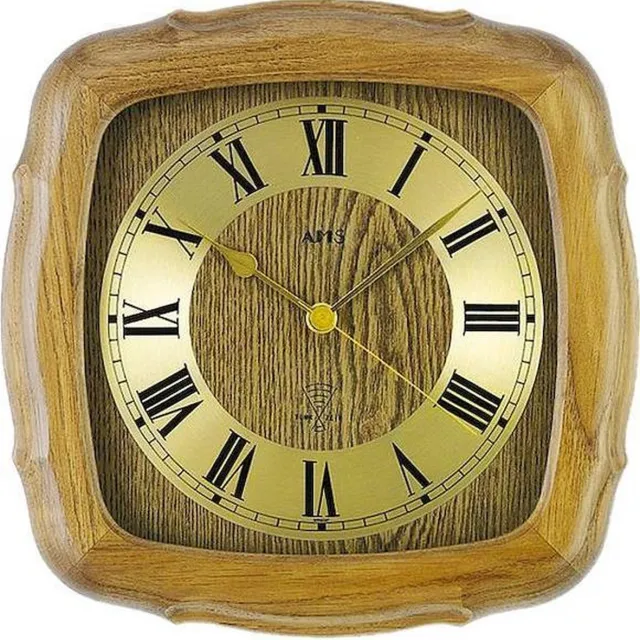 AMS Wandklok radiogestuurd AMS - 5932/4 Bruin
