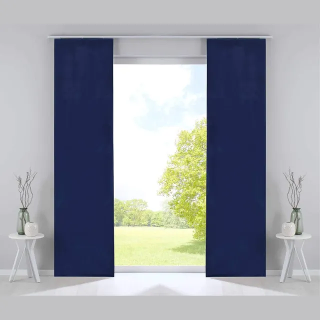 Unyqoos Set van twee elegante fluwelen verduisteringsgordijnen in blauw voor optimale privacy