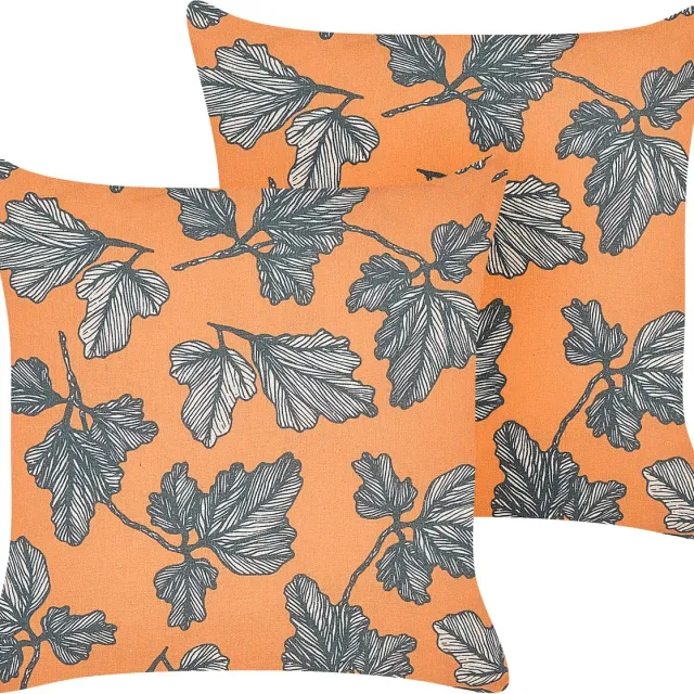 Beliani SPIREA - Sierkussen set van 2 - Oranje - 45 x 45 cm - Polyester