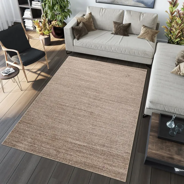 Tapiso Sari Vloerkleed Laagpolig Tapijt Karpet Creme Maat- 140x190 Creme Bruin 2