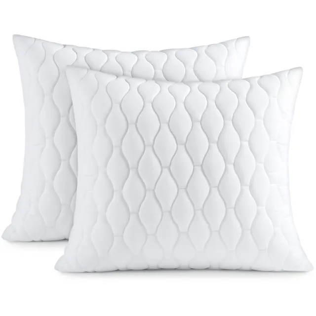 Duraxl Sierkussen - 80 x 80 cm - Gewatteerd - Wit - Set van 2