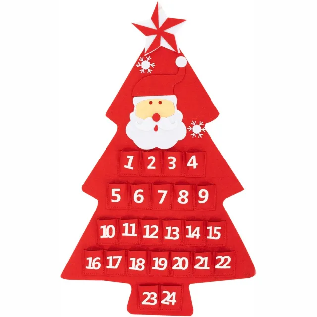 springos Adventskalender | 24 lades | Hangend | Kerstboom rood