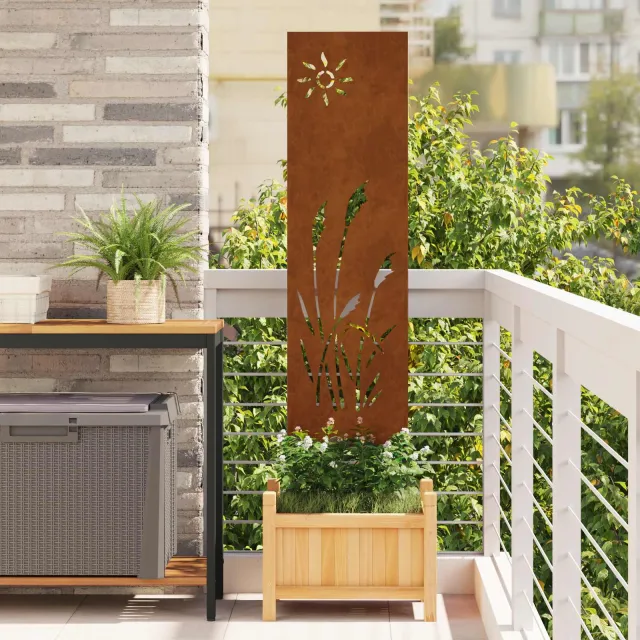 vidaXL Tuin Privacy Screen Fretwerk Roestig 32 x 140 cm weervast staal