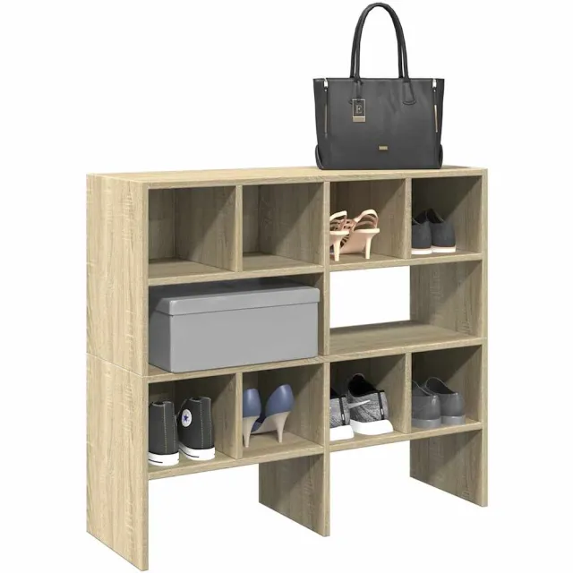vidaXL Schoenenrekken 2 st stapelbaar 89,5x30x40 cm sonoma eikenkleur Bruin