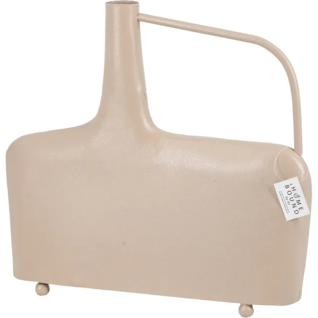 homebound by ky Vaas met oor sand | 35x7x31,5cm | zandkleurige bloemenvaas met oor