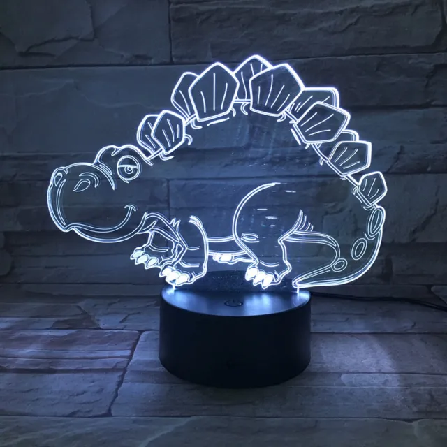 MC Living 3D Led Lamp Met Gravering - RGB 7 Kleuren - Dinosaurus
