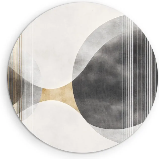 Saammp Forex Muurcirkel - Vormen - Abstract - Ø 90 - Wandcirkel - Wanddecoratie Cirkel - Muurdecoratie Woonkamer - Slaapkamer decoratie - Rond Schilderij