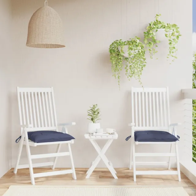 vidaXL Stoelkussens 2 st 50x50x7 cm oxford stof marineblauw