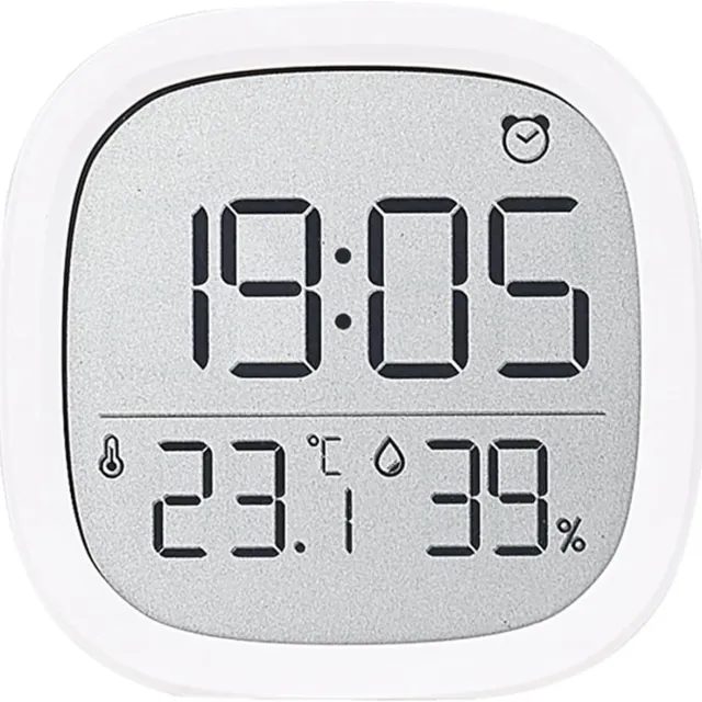 carmdering Digitale klok - klok - met temperatuur - Klein LCD Display- en vochtigheidsweergave - magnetisch/wandmontage - Wit
