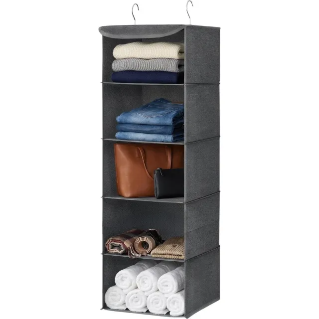 Klarven Hangrek Grijs - Hangrek Kleding - Hangrek Schoenen - Metalen Haakjes - 5 Niveaus, Draagvermogen 10 kg - Set van 2