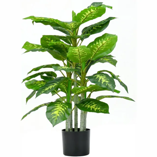 Homcom Kunstplant - PEVA - Kunststof - 17L x 17B x 95H cm - Groen