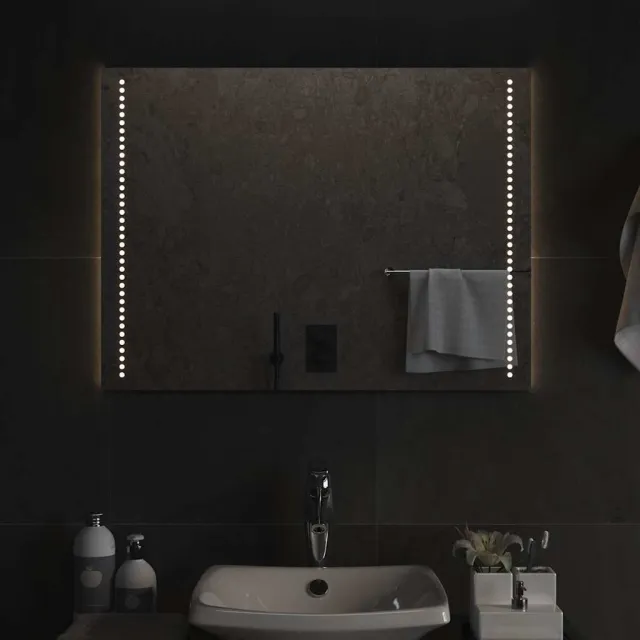 vidaXL Badkamerspiegel LED 80x60 cm Transparent