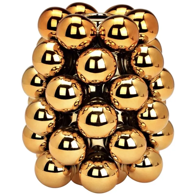 Wurm Bubble vaas van porselein - Kerstballen vaas - Goud - 17 cm