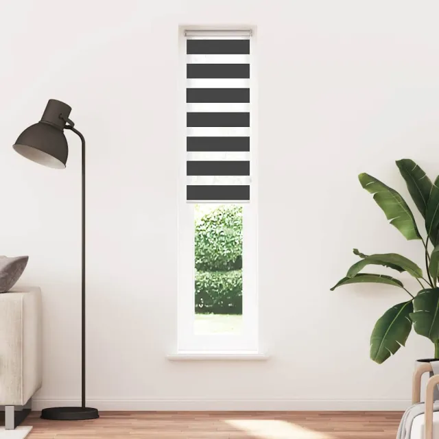 vidaXL Zebra rolgordijn 45x230 cm stofbreedte 40,9 cm zwart