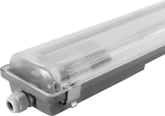 LEDVION 2X LED Armatuur 60CM Clips - IP65 - Excl. LED Buis Grijs