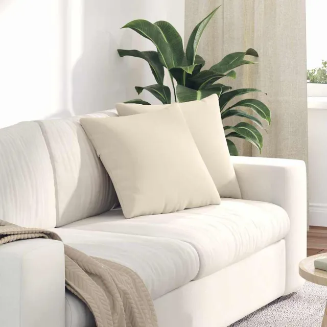 vidaXL Sofa Kussens 2 st Microvezel Stof Beige 45 x 45 cm