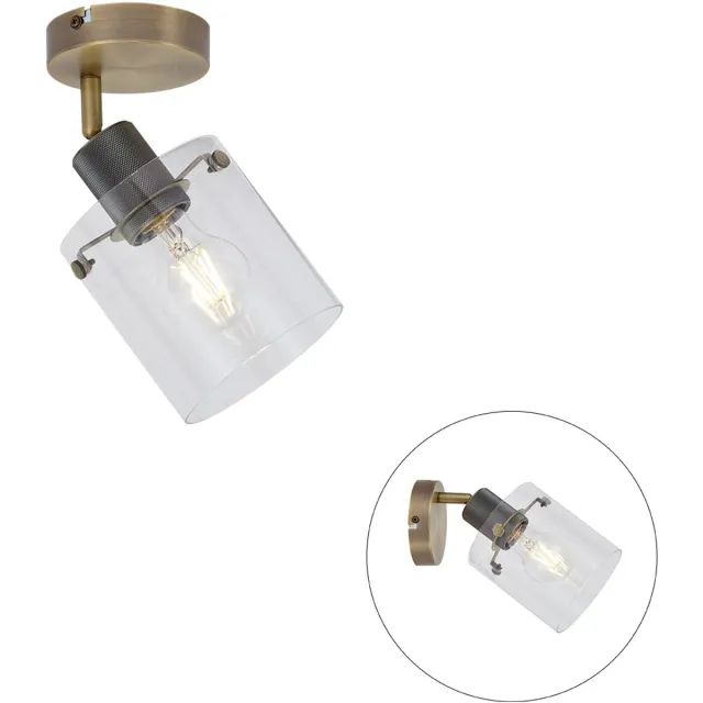 QAZQA domo - Moderne Plafondlamp voor binnen - 1 lichts - L 24 cm - Brons - Woonkamer | Slaapkamer | Keuken Brons - 1 lichts