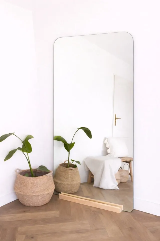Nordic Style® Rechthoekige spiegel 215x110cm - Frameloos - Scandinavische Spiegels - Vierkant - Zonder lijst - Randloos - Frameloos - Pas spiegel - Staande spiegel - Kleedkamer spiegel - Pas Naturel