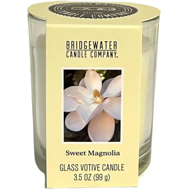 Bridgewater Candle Glass Votive Sweet Magnolia wit