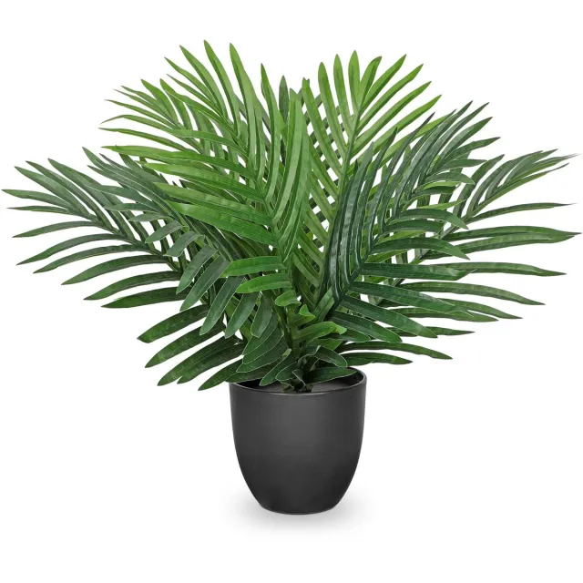 Ibenzoa Kunstpalm in stijlvolle pot met tropische flair, levensechte kunstplant voor elke ruimte, 45 cm hoog groen