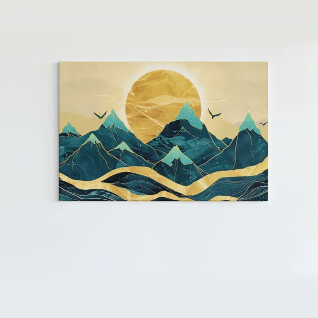 Trendex Global Canvas Schilderij - Abstracte Landschap - 120x80x2 cm Groen