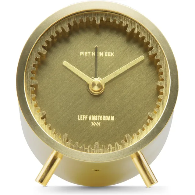 LEFF amsterdam Tube Alarm Clock – Analoge Wekker – Industrieel Design – Piet Hein Eek – Snooze Functie – Batterij – Tafelklok – RVS – 5x6x8 cm Brass
