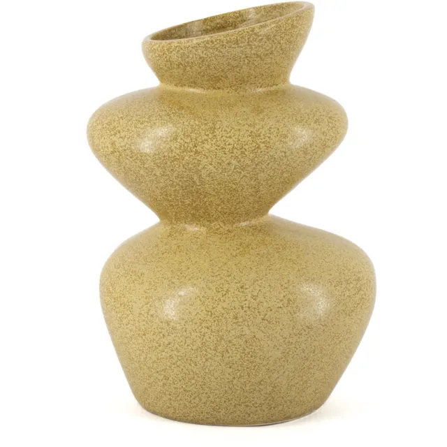 homebound by ky Aardewerk vaas Obra mustard Beige