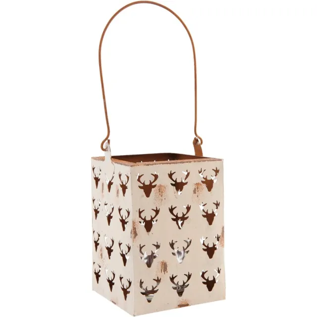 Clayre & Eef Waxinelichthouder 9*9*13 cm Beige