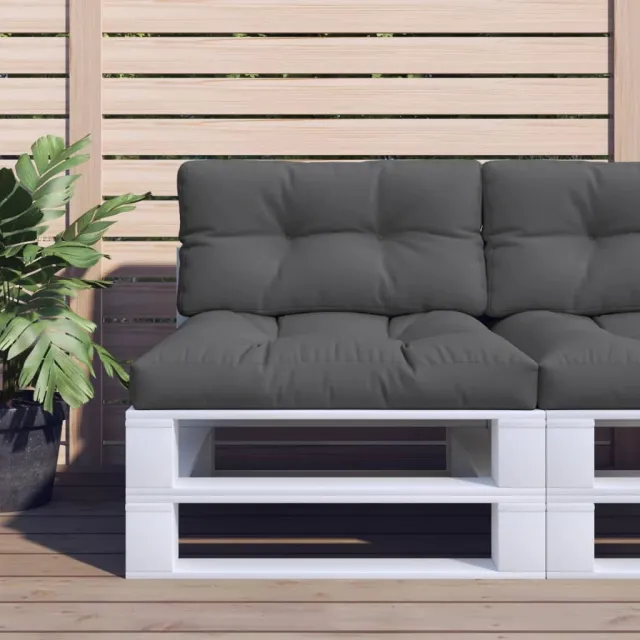 vidaXL Palletkussens 2 st stof antracietkleurig Anthraciet