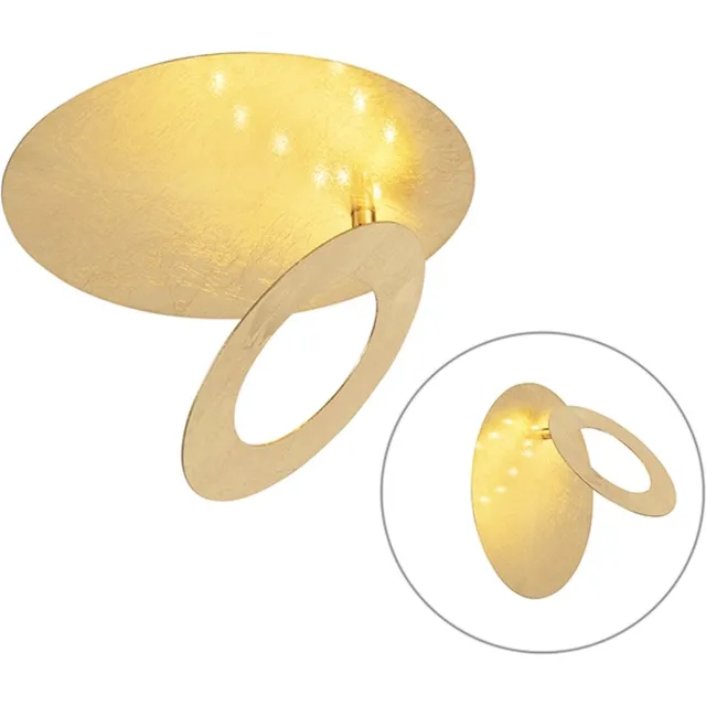 Paul Neuhaus Belle - Art Deco LED Plafondlamp - 1 lichts - Ø 240 mm - Goud/messing - Woonkamer | Slaapkamer