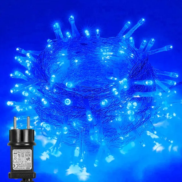 MUPOO Blauw Kerstverlichting Buiten - 20 m 200 LED's - met stekker - 8 modi - IP44 Waterdicht - met Timer en Geheugenfunctie - Ideaal voor Binnen en Buiten - Perfect voor Kerstdecoratie - Kerstversiering