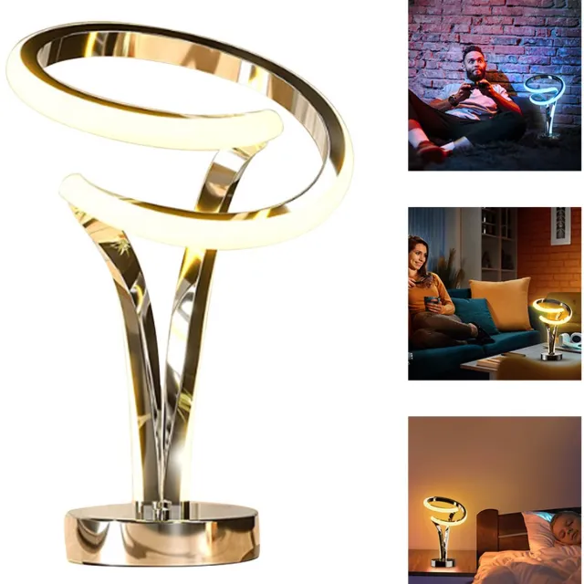 COOAU LED-Bedlamp - Bedlamp - Touch Dimbaar - RGB - 10W - 7 Kleuren Romantisch Modern Spiraalontwerp - Voor Slaapkamer, Woonkamer, Woondecoratie, Sfeercreatie, Cadeau goud