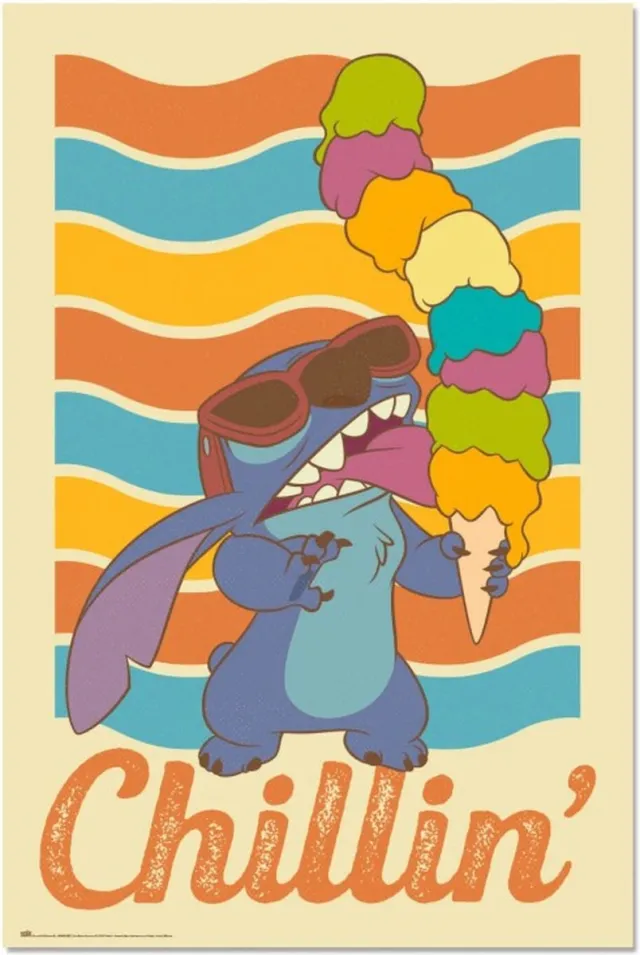 Posterpoint Stitch poster - Disney - Chillin - Hawai - Lilo - 61 x 91.5 cm multi color