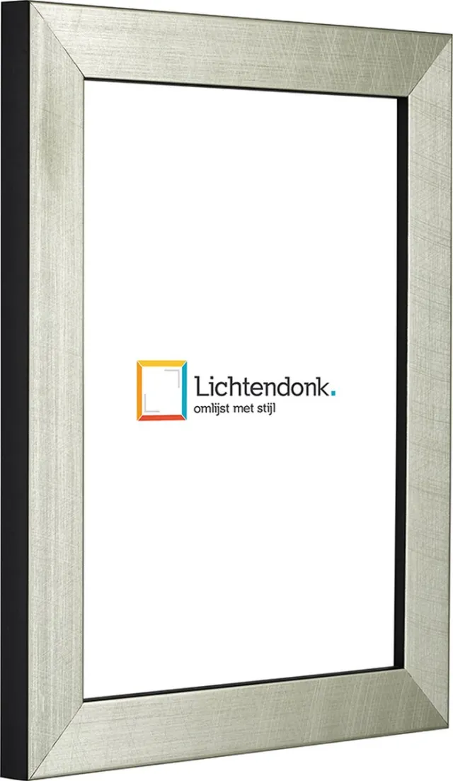 Lichtendonk Fotolijst - Warm Zilver - Kraseffect - Fotomaat 25x25 - Ontspiegeld glas - Art.nr. 10285125251