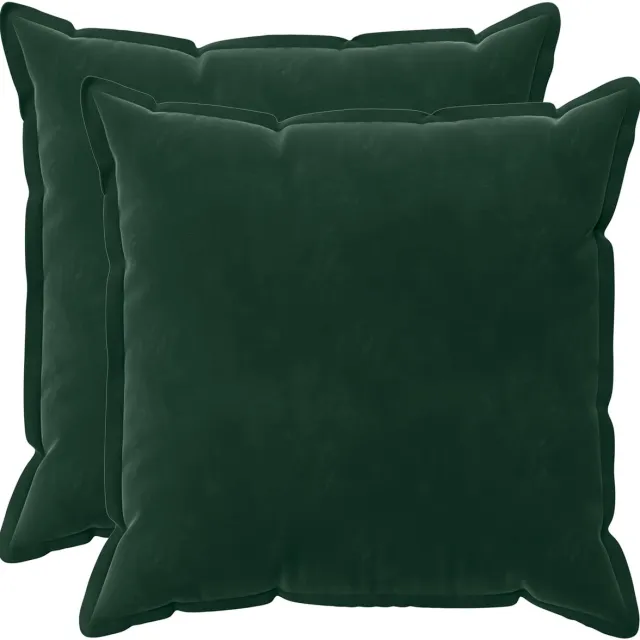 vidaXL Dekenkussen - 2 - st - HOUTEN - Donkergroen - 60 - x - 60 - cm - fluweel