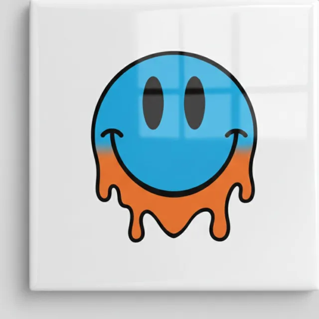 Nevolis Smeltende Smiley Tegel – Trendy Pop Art Woondecoratie – Keramische Tegel 15 x 15 cm multi color