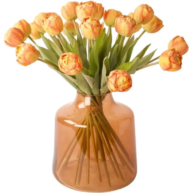 Winq Kunstboeket met 21 tulpen in oranje- excl. vaas-kunstbloemen warm Oranje