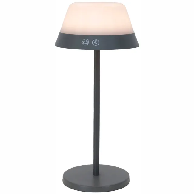 EGLO Meggiano Tafellamp - Aanraakdimmer - Draadloos - 32 cm - Grijs|Wit - Instelbaar RGB & wit licht - Oplaadbaar - Buiten en Binnen Grijs;Wit;