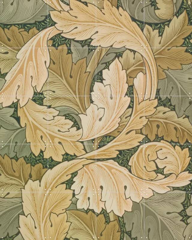 IXXI Acanthus green, William Morris & Victoria and Albert Museum - 80 x 100 cm - Grote wanddecoratie en posters - Art Deco, Illustraties, Vintage Koele tinten / Groen
