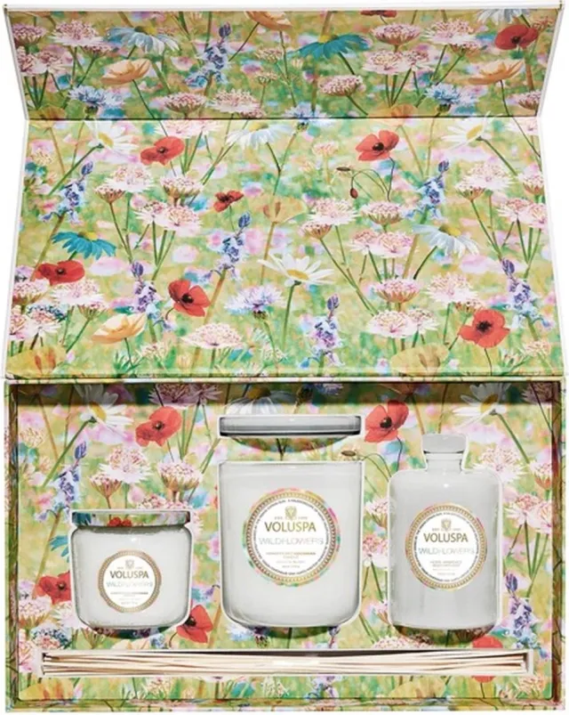 Voluspa Wildflowers Gift Set Wit