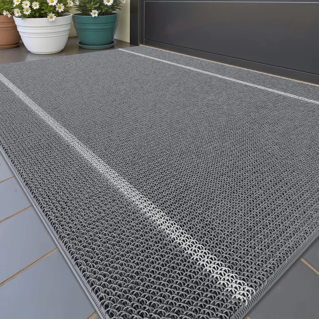 Ibenzoa Weerbestendige Antislip Vuilvangmat voor Binnen en Buiten - 43,5 x 75 cm Grijs