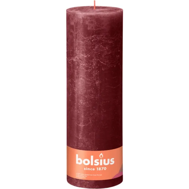 Bolsius Rustiek stompkaars - 300/100 - 1 Stuk - Velvet Red rood